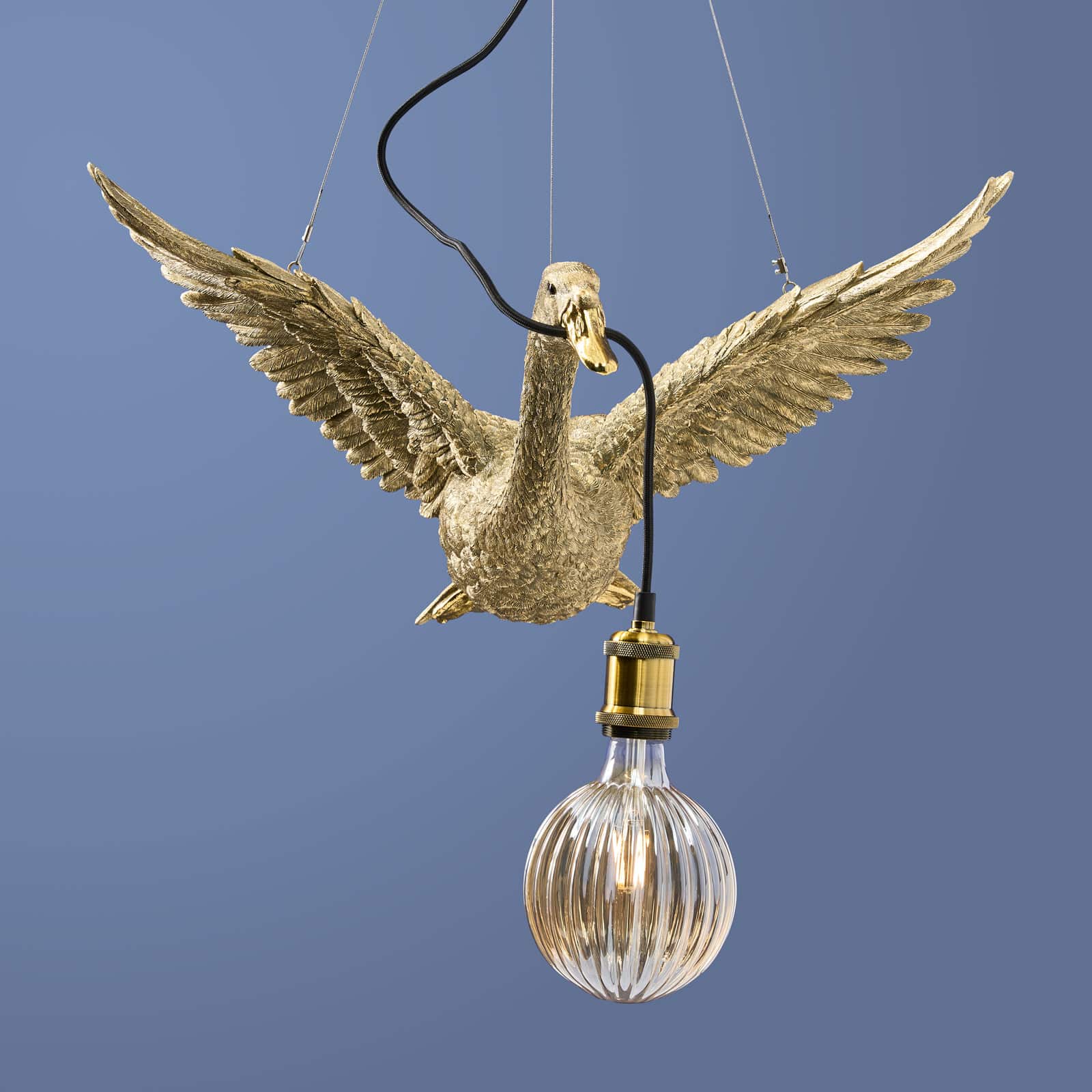 Deckenleuchte Ente Flying Ducky, gold