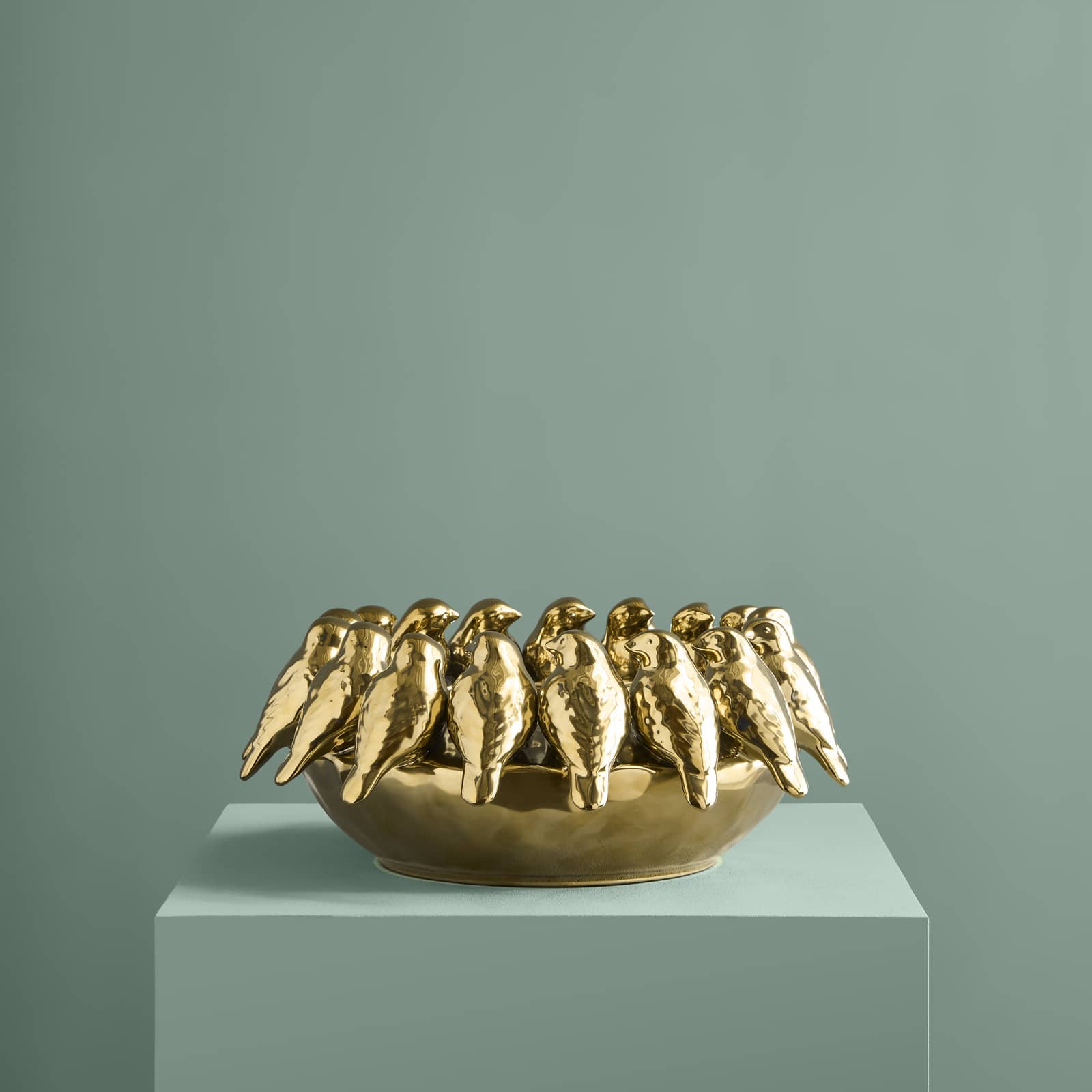 Bowl with Birds, gold