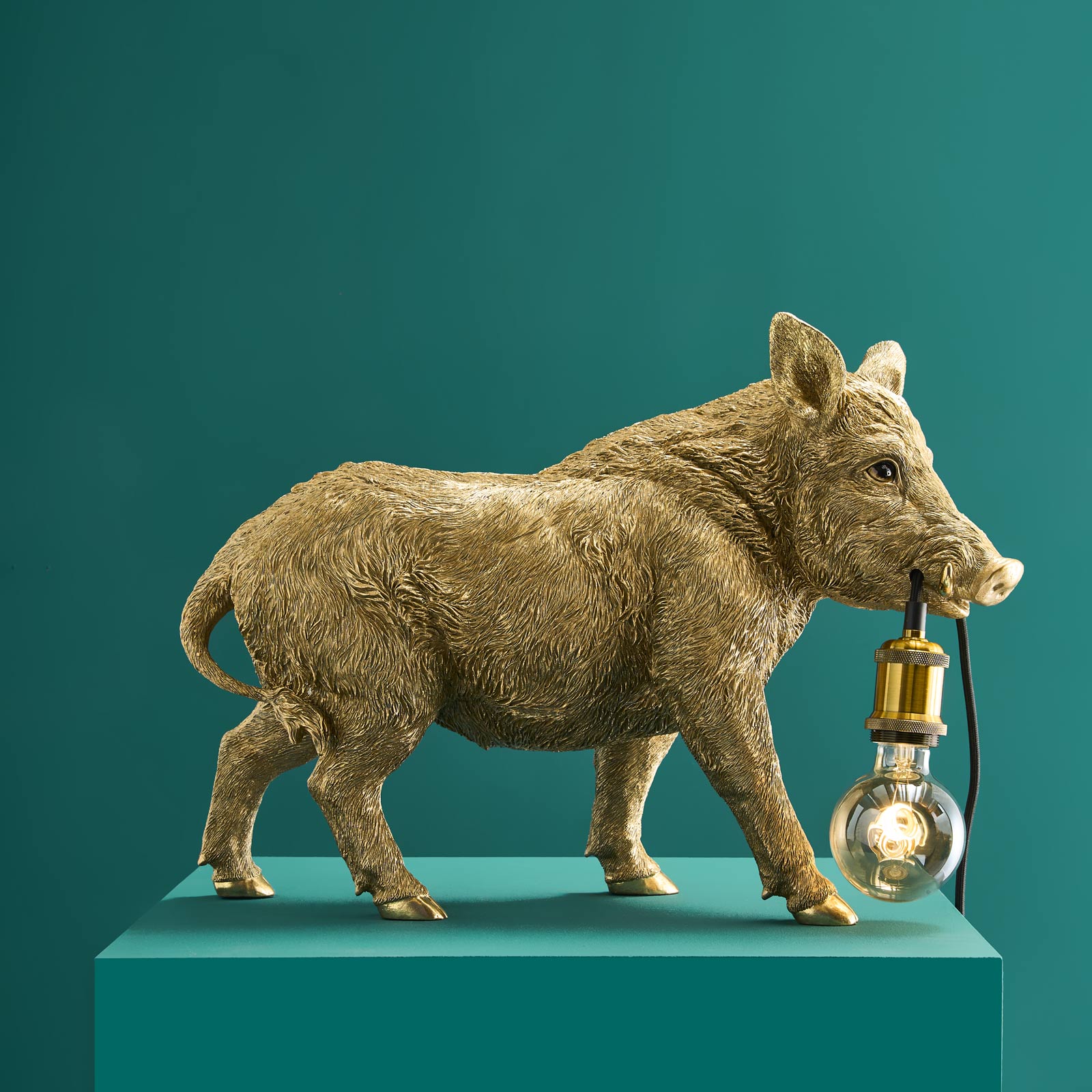 Table Lamp Wild Boar William, gold