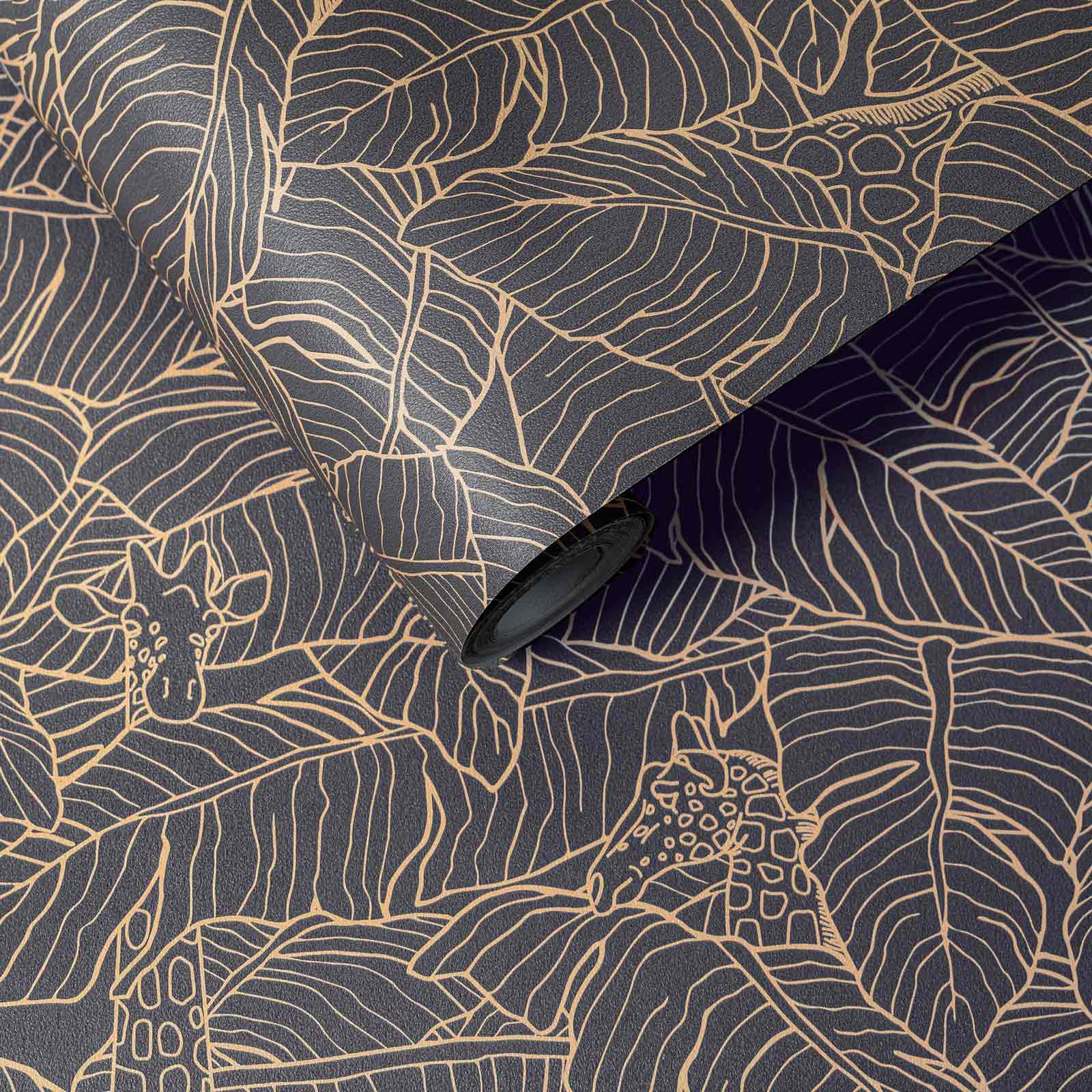 wallpaper giraffe Gigi, grey, non-woven wallpaper, made & designed in Germany 150 g/sqm, 0.53x10.05 m