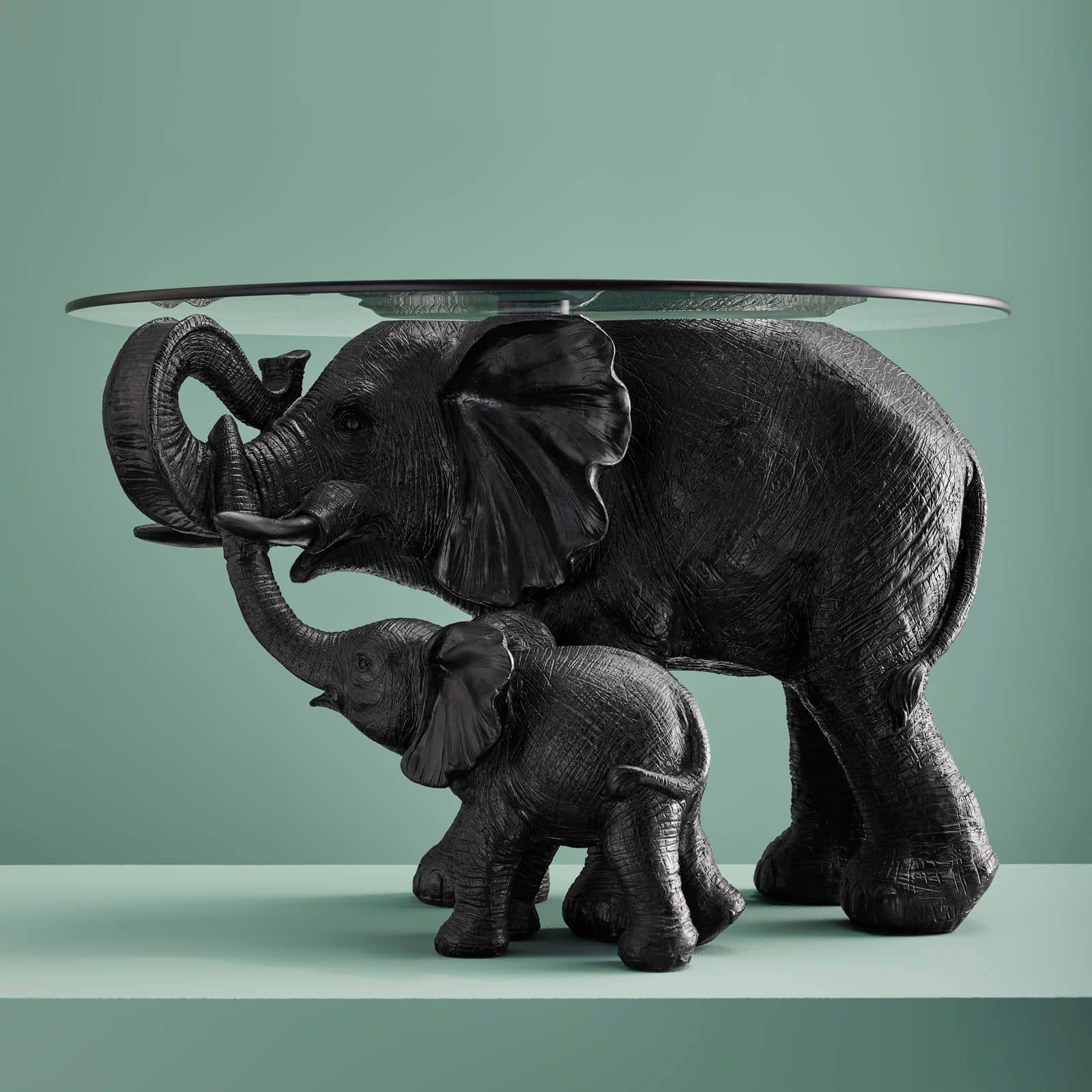 Side Table Elephants Mali & Kisha, black