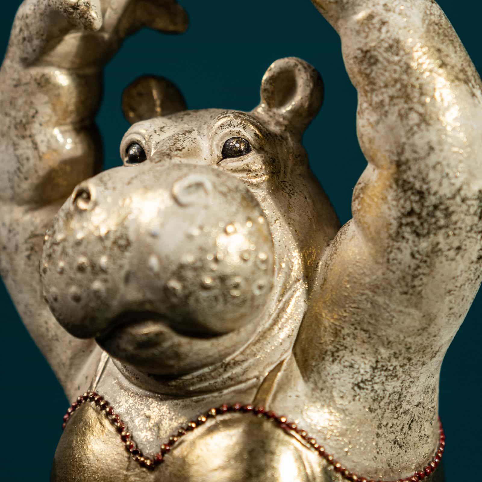 Deko Figur Nilpferd, Polyresin, Hippo 18,5x18x46,5 Ballerina, cm