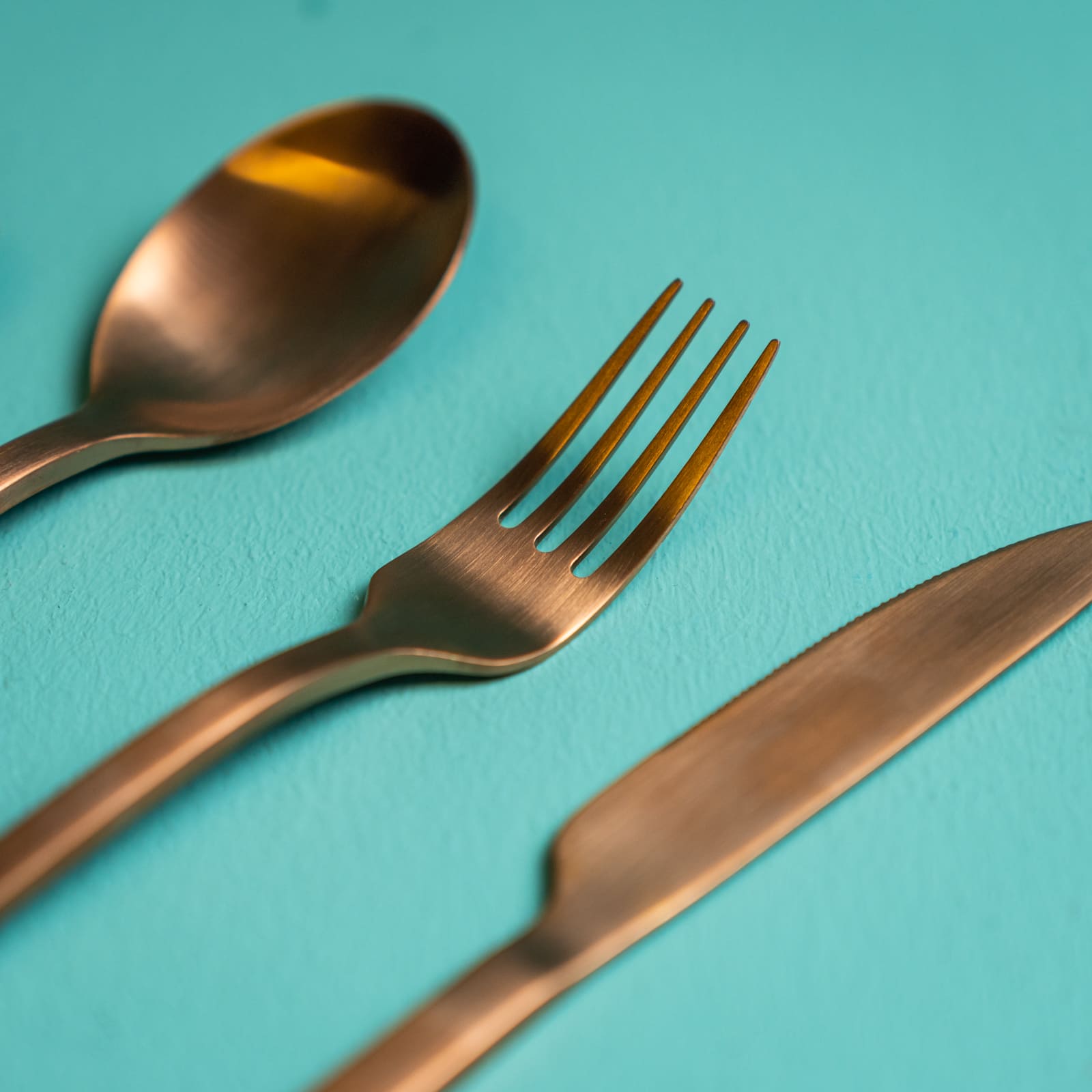 4er Besteckset Copper Cutlery, kupferfarben, Edelstahl 18/10, 25x17x3cm