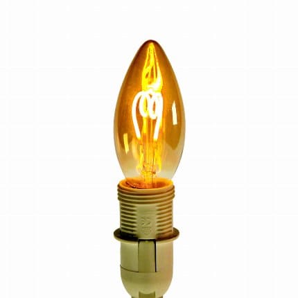 Lampadina LED a filamento loop, forma a candela, aspetto vintage, E14, 2,5  W, 220 V, 3,5 x 9,5