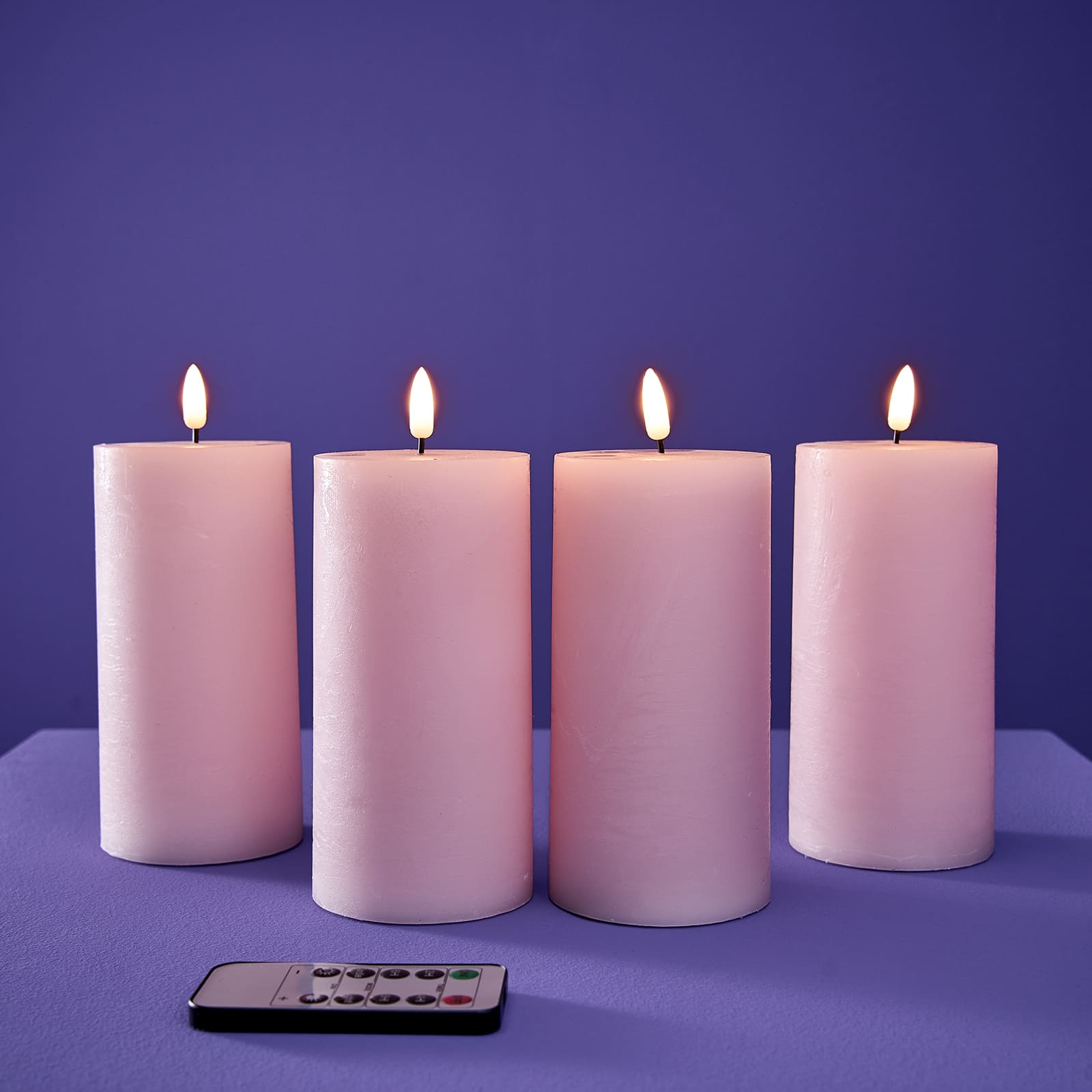 4er Set LED Kerze 3D Flame, weiß, Kunststoff/Wachs, 7,5x15cm