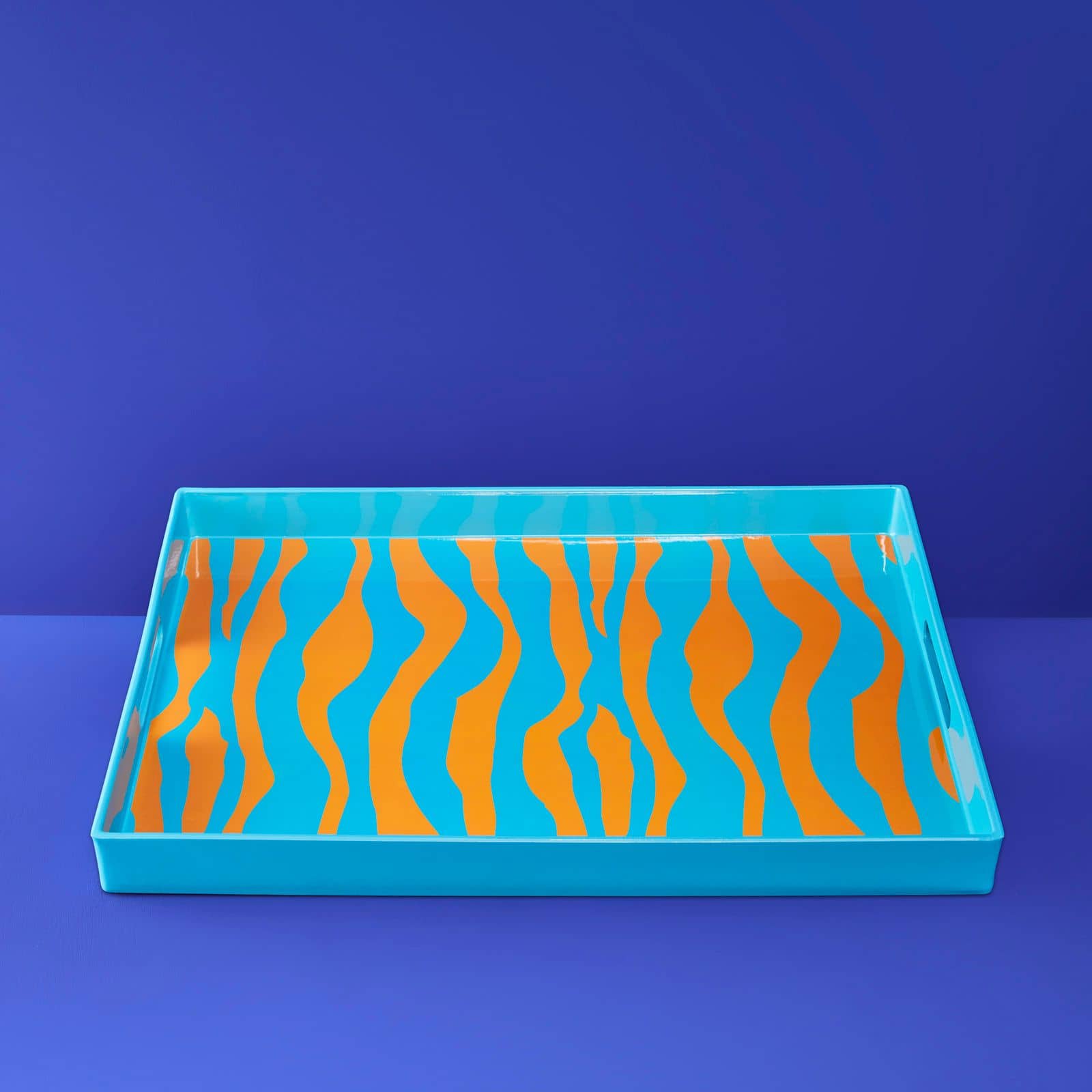 Zebra Tray, turquoise-orange