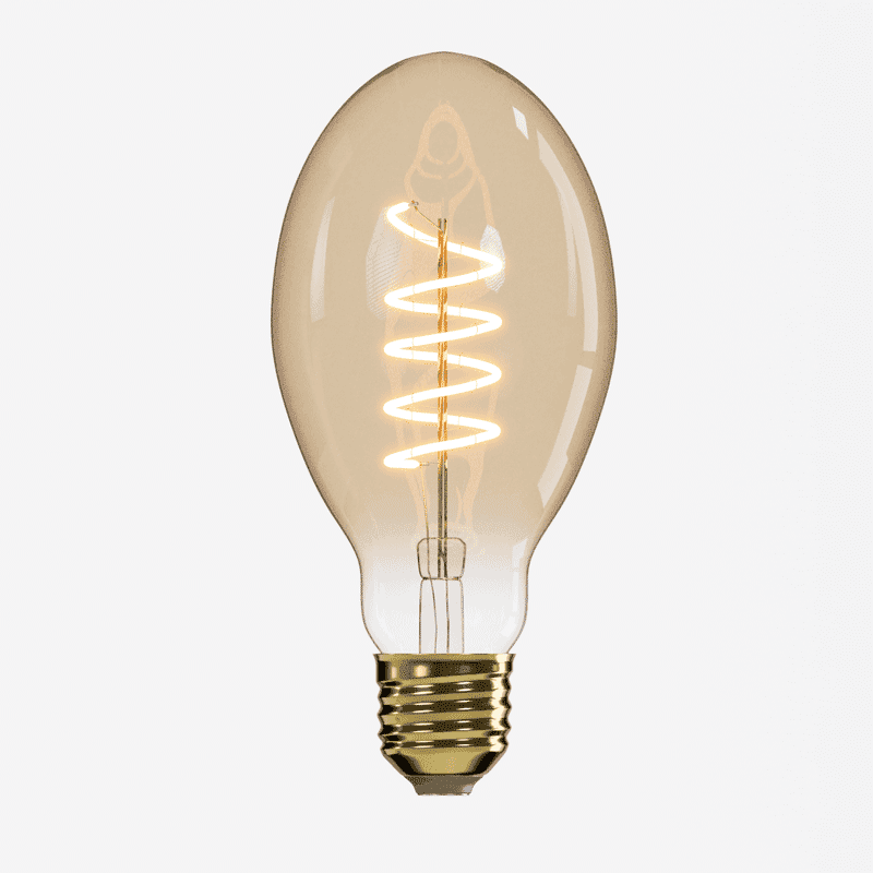 Spiral filament bulb, vintage look, oval, dimmable