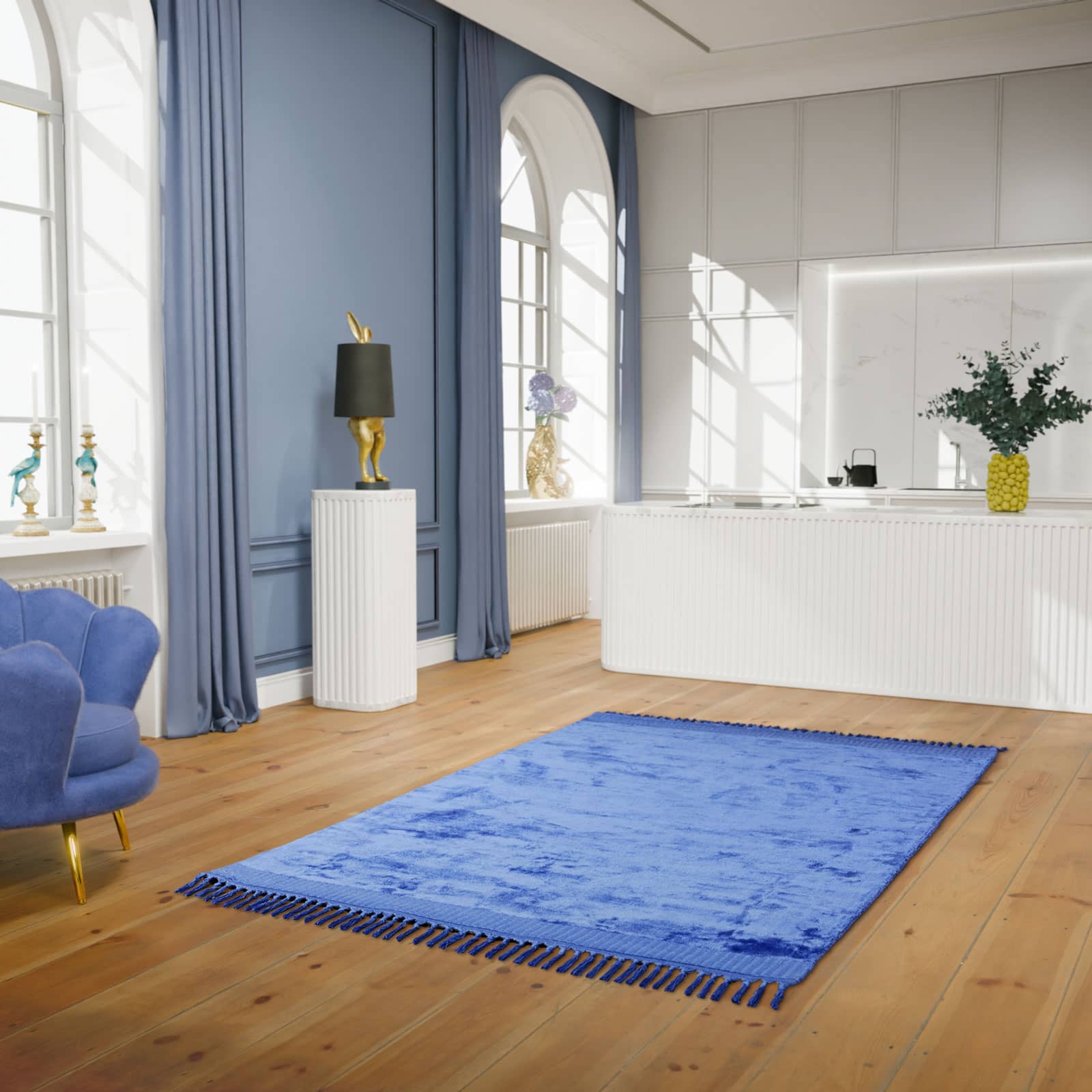 Tappeto Velvet Touch, blu