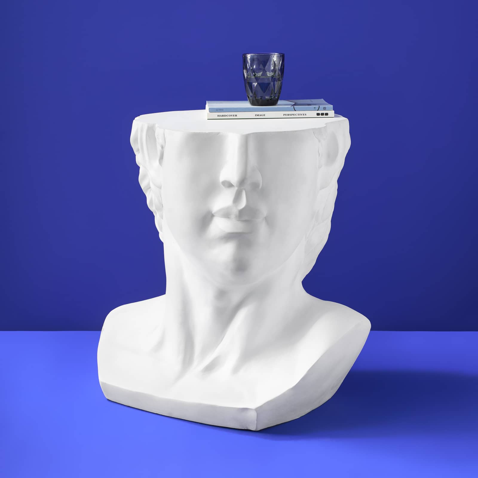 Side Table Male Bust David, white