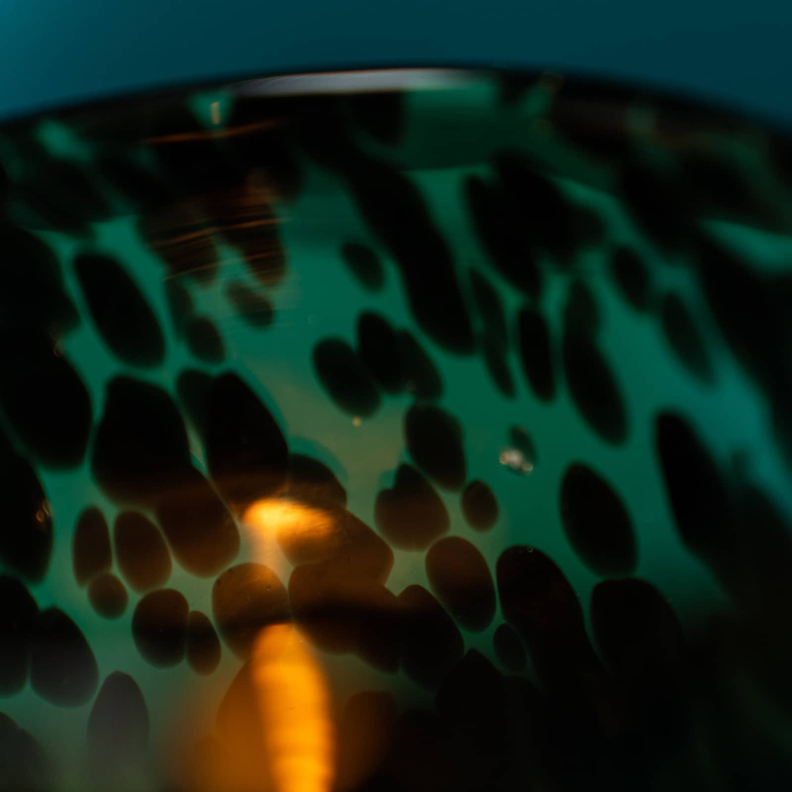 12x12x12 cm braun, Glas, Leopard, Windlicht