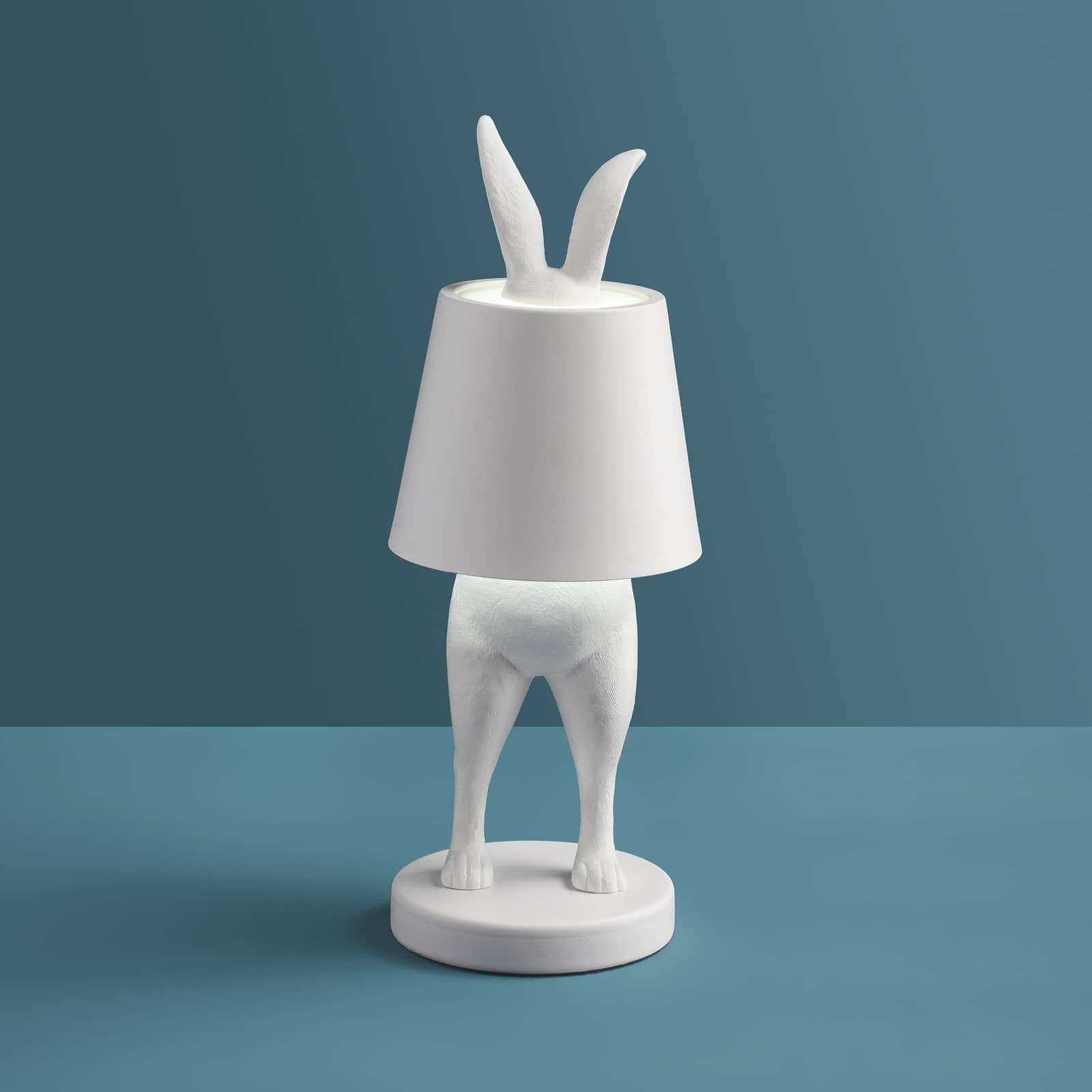 Table Lamp Rabbit LED Hiding Rabbit, matte white