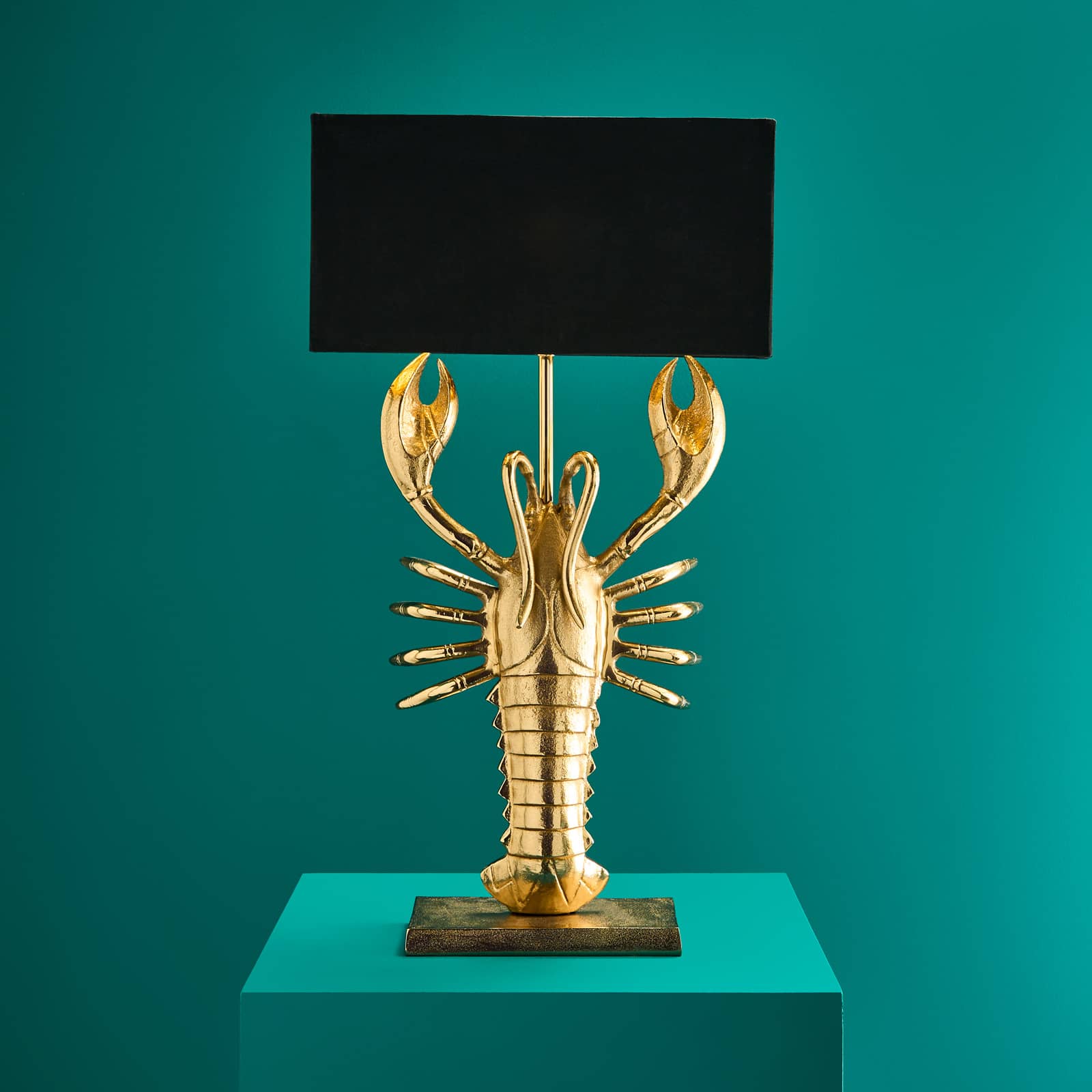 Premium  Metall-Tischleuchte Hummer Lobster, gold