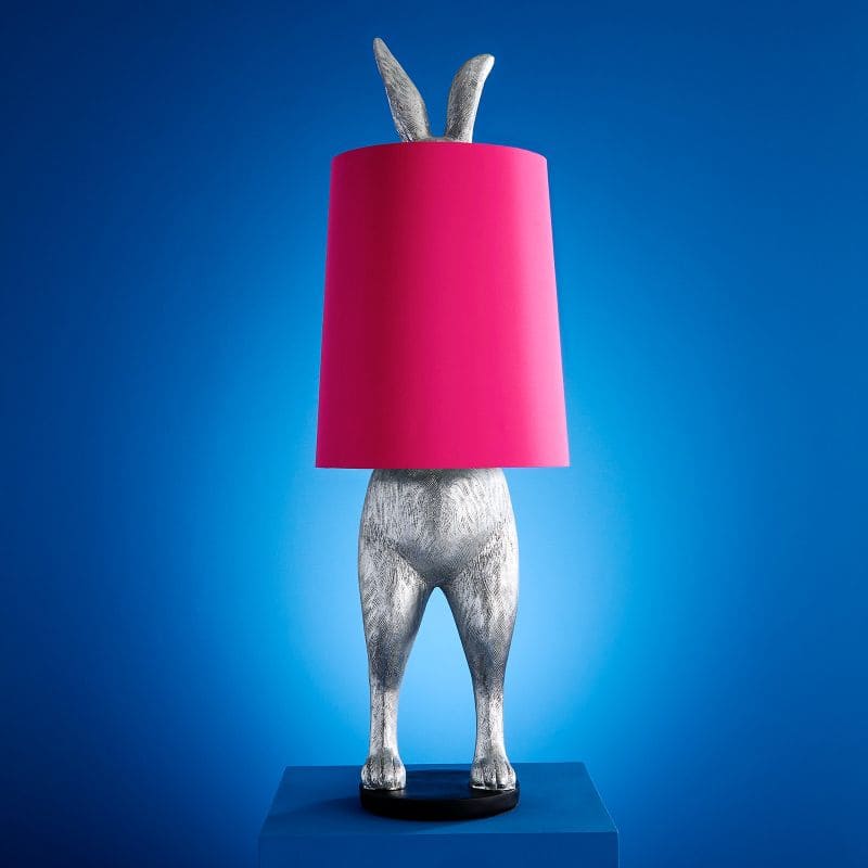 Floor lamp rabbit Hiding Rabbit®, silver-black, polyresin, 38.5x38